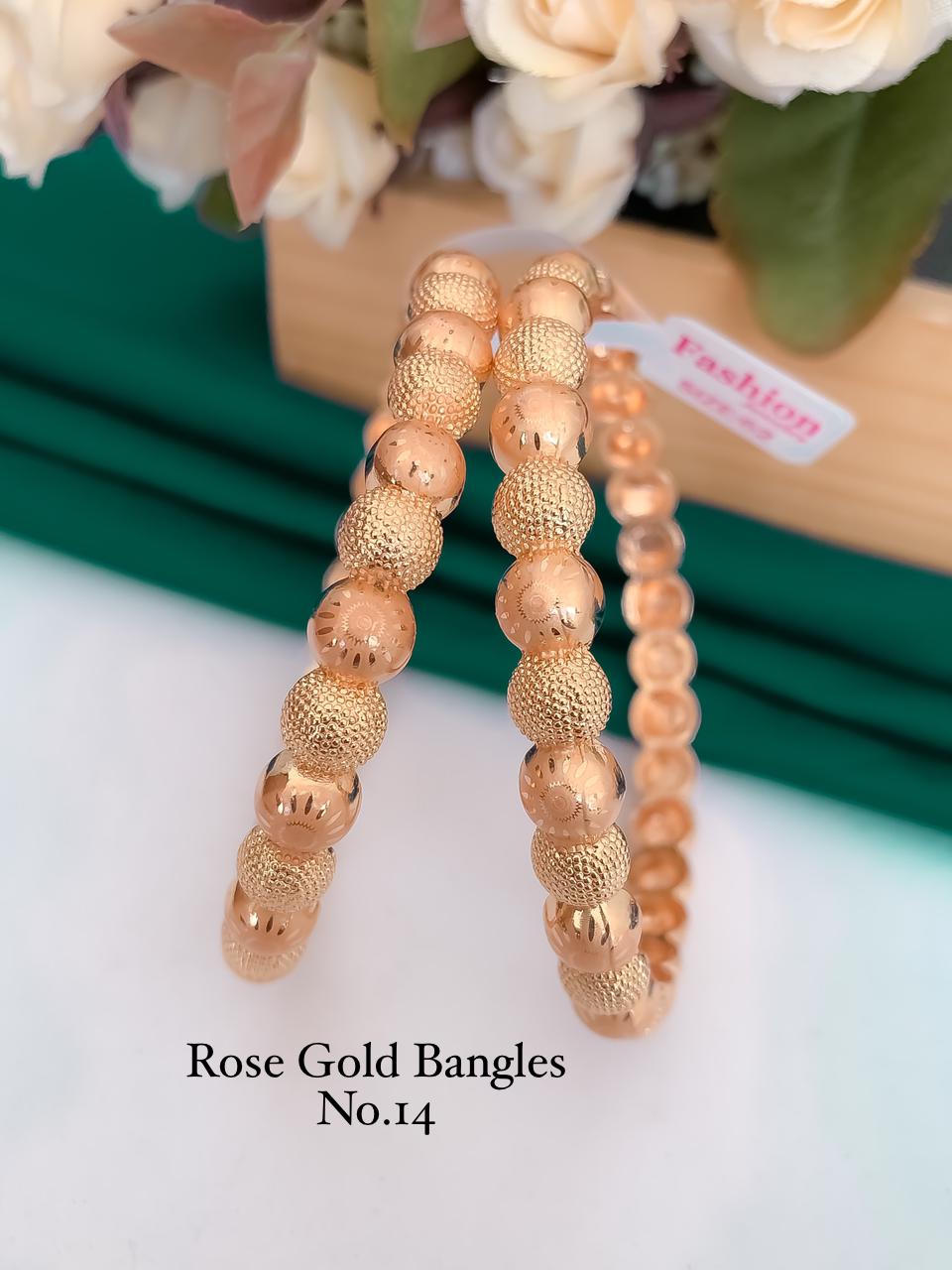 Rose Gold Fancy Designer Bangles 3 Wholesale Market In Surat
